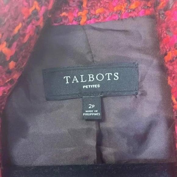 Talbots petite tweed red orange  jacket - Picture 4 of 9